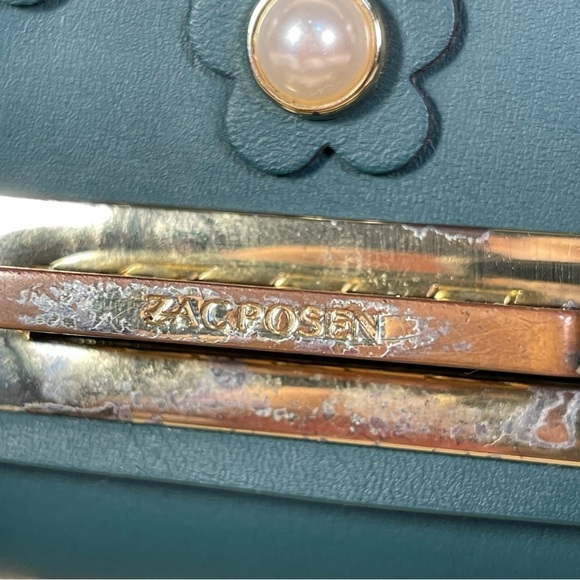 ZAC Zac Posen Eartha Iconic Mini Chain LEATHER floral purse - Picture 10 of 15